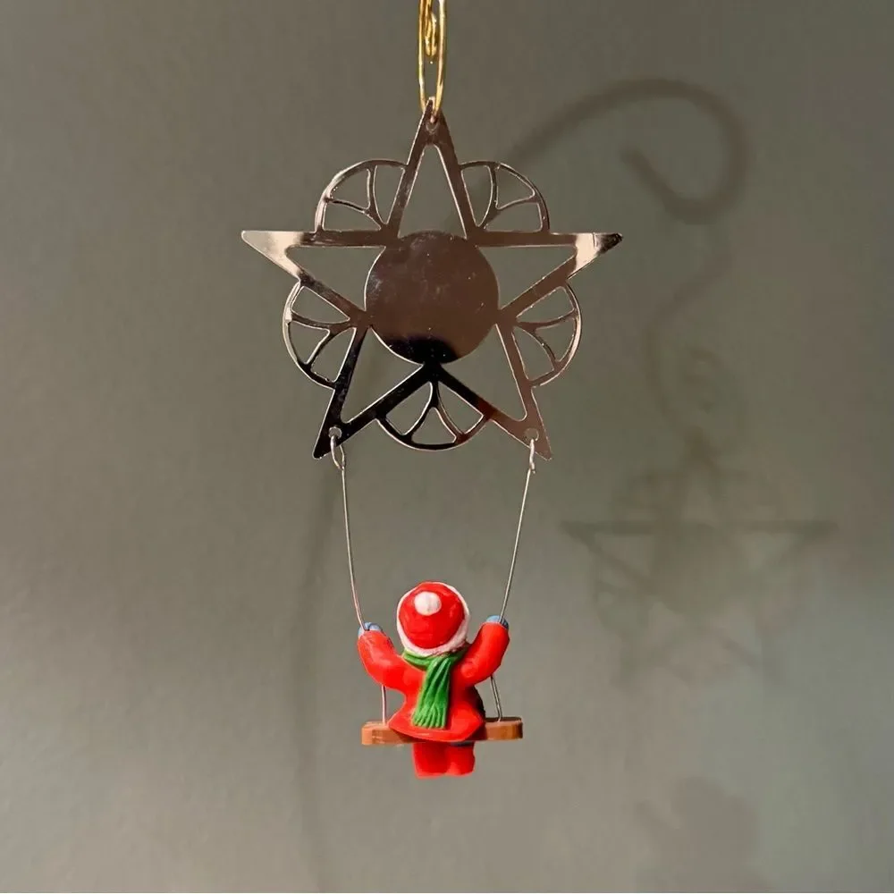 1981 Hallmark Star Swing Vintage Christmas Keepsake Ornament | Girl on Swing